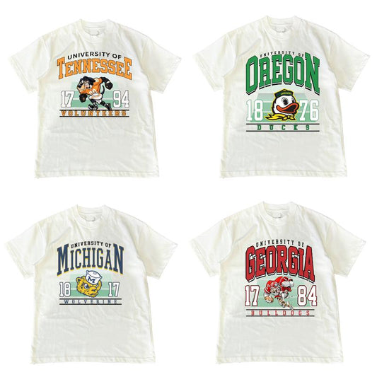 WHITE T-SHIRT Vintage NCAA College 90S All Teams Sport Football Basketball Classic men graphic tees, Unisex men gifts, streetwear funny tshirt