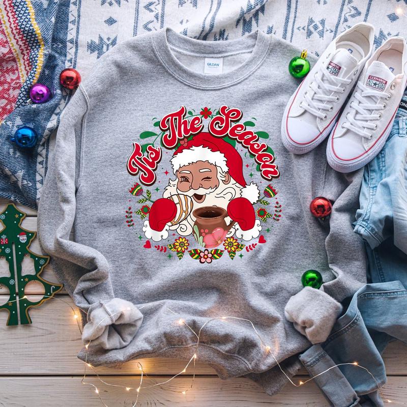 Mexican Christmas Tis The Season Santa Claus Pan Dulce T-Shirt