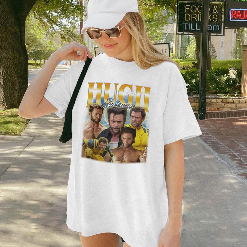 Hugh Jackman Homage Shirt, Hugh Jackman Retro 90s Shirt, Hugh Jackman Gift Merch Cotton
