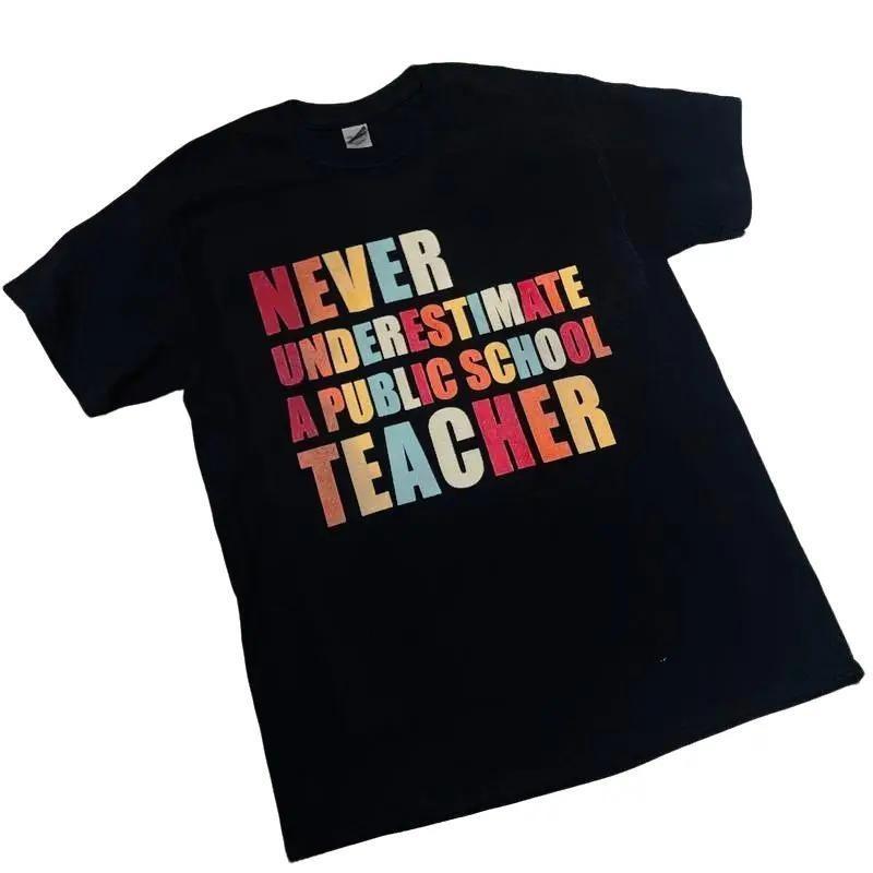 Never Underestimate A Public School Teacher T-Shirt,  Kamala Harris Shirt, Harris Walz Rally Merch Shirt, DNC Quote Vote, Tim Walz Shirt