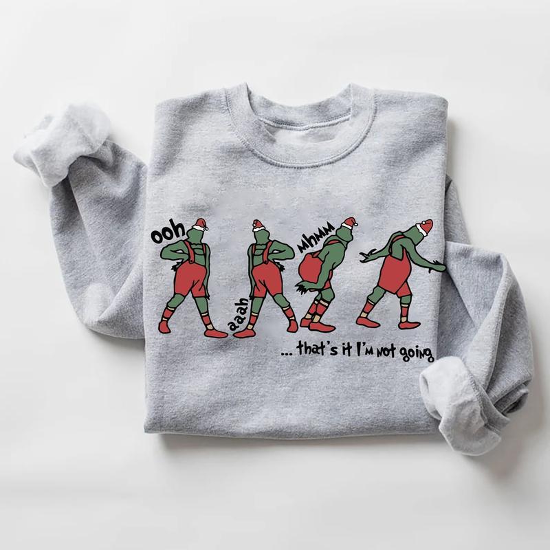 That's It I'm Not Going Sweatshirt, Cute Christmas Santa Hat Sweater, Xmas Men's Women's Crewneck, Christmas Gift Idea, Winter Clothing, Gift for men,
