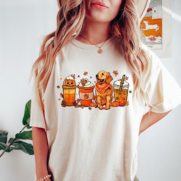 Golden Retriever Fall Sweatshirt, Golden Retriever Halloween Shirt, Golden Retriever Dog T-shirt, Halloween Golden Retriever Hoodie