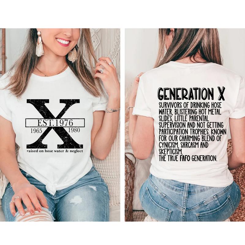 Custom Year Generation X Memories 2 Side T-shirt, Gen X 1965-1980 Shirt V8
