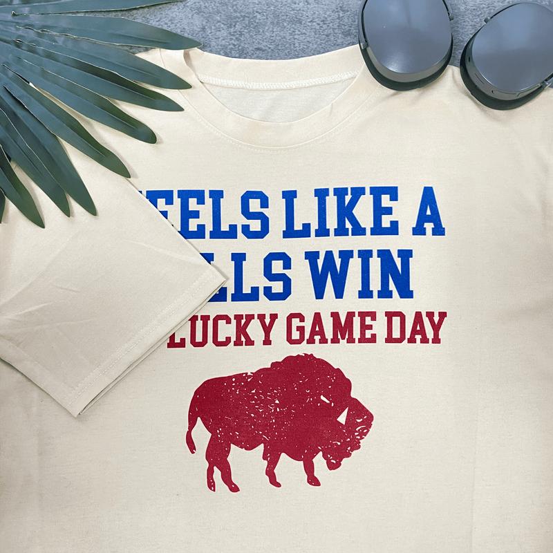 Feels Like A Buffalo Wins T Shirt Sweatshrt, Football Shirt, Lucky Game Day, Buffalo Lovers, Buffalo Fans Top Womenswear