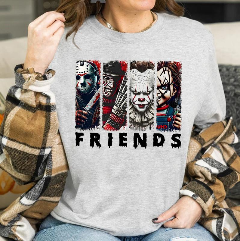 Horror Characters Friends Shirt, Halloween 2024 Shirt Unisex