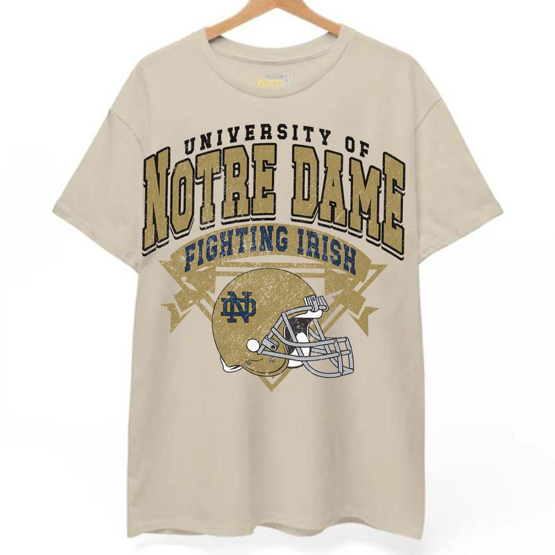 Notre Dame Fighting Irish Vintage NCAA Sweatshirt, Unisex Notre Dame Football Shirt, Classic Sport Hoodie for Fans, Cotton, Sweatshirt, Clothing