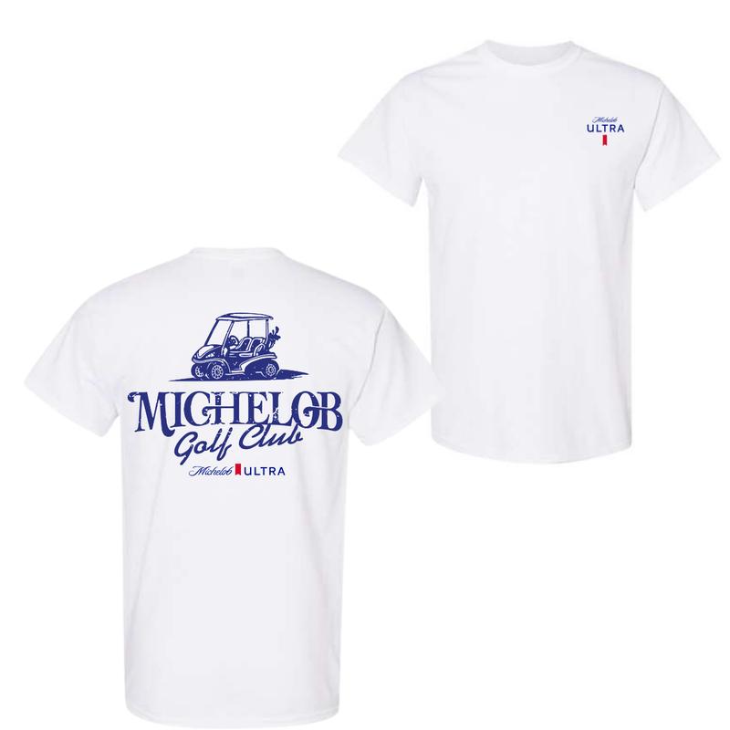 Michelob Ultra Tshirt, Golf Cart Golf Club Tee, 2 side Tshit For Men For Women