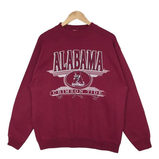 Vintage 90S University Of Alabama Crewneck Sweatshirt Spell Out Big Alabama University Crimson Tide Sweater Pullover Cotton Menswear Day Hoodie