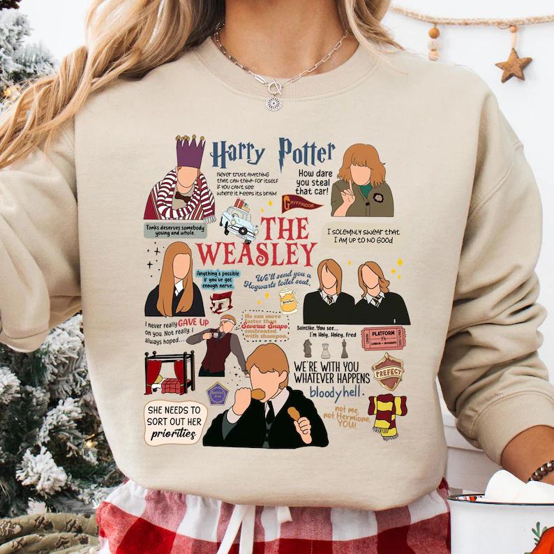 HP Christmas Sweatshirt, Magic Wizard Christmas Sweatshirt, Funny Christmas Magic Inspired Sweatshirt Womenswear Hoodie
