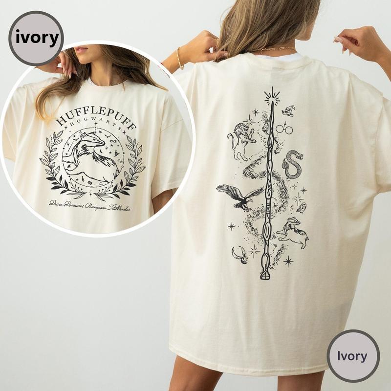 Vintage Hufflepuff T-shirt, Hogwarts Houses Tshirt, Shirt, HP Wizard World Tee, Wizard School Shirt, Potterhead T-shirt Gift, Wizarding World Shirt, W