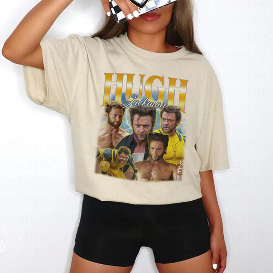 Hugh Jackman Homage Shirt, Hugh Jackman Retro 90s Shirt, Hugh Jackman Gift Merch Cotton
