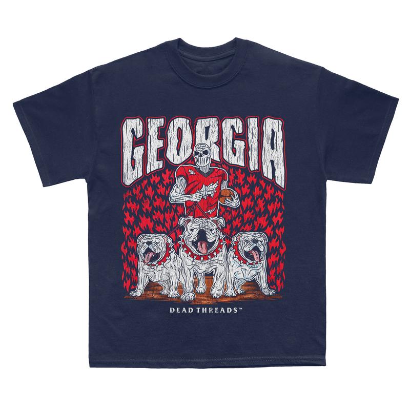 Georgia Bulldogs football, Deadman Bulldogs Graphic T-Shirt, Full Cotton, Men's Top Women's Top, American Football, Football Bowl Subdivision Shirt Fa