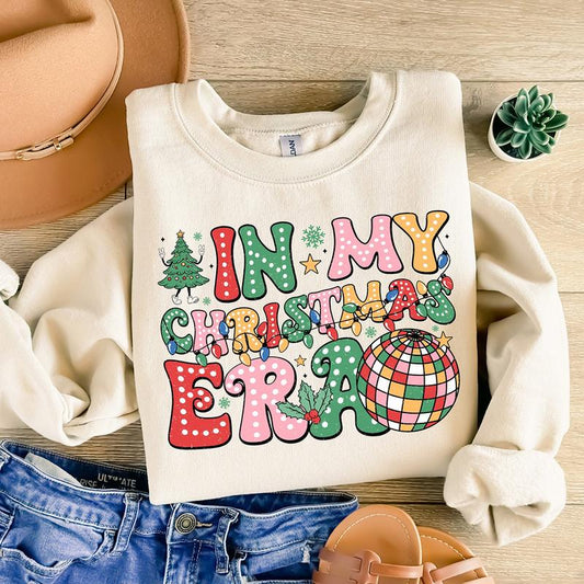 In My Christmas Era Sweatshirt, Retro Christmas Shirt, Christmas Doodle Dots, Christmas Shirt Sublimation, Merry Christmas, Vintage Christmas Tee