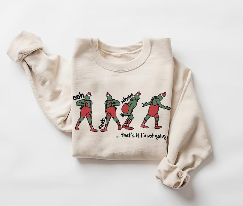 That's It I'm Not Going Sweatshirt, Cute Christmas Santa Hat Sweater, Xmas Men's Women's Crewneck, Christmas Gift Idea, Winter Clothing, Gift for men,