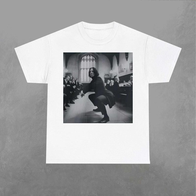 Snape Twerking in Great Hall Shirt, Potter Shirt, Wizarding Fan Sweatshirt, Retro Funny Movie Graphic Shirt Classic Fabric