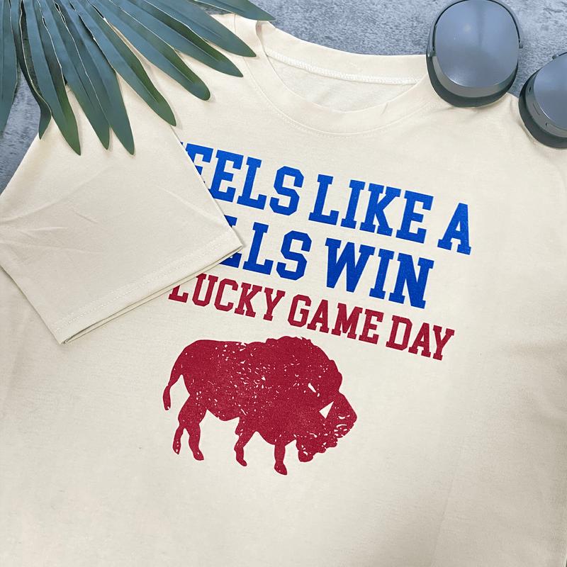 Feels Like A Buffalo Wins T Shirt Sweatshrt, Football Shirt, Lucky Game Day, Buffalo Lovers, Buffalo Fans Top Womenswear