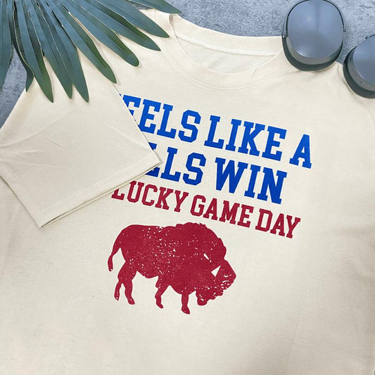 Feels Like A Buffalo Wins T Shirt Sweatshrt, Football Shirt, Lucky Game Day, Buffalo Lovers, Buffalo Fans Top Womenswear