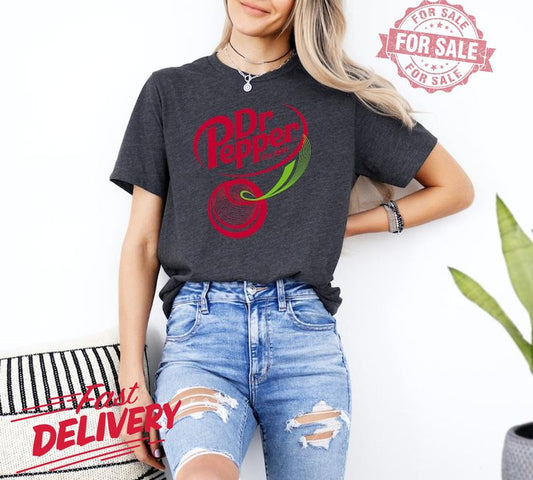 Retro Dr Pepper Vintage Style T-Shirt, Classic Soda Lover Cotton Top, Unisex Casual Softstyle Crewneck Tee, Throwback Drink Graphic