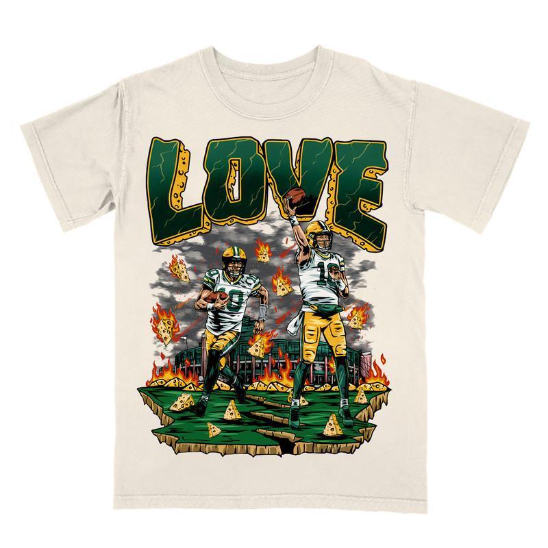 Jordan Love Shirt, Vintage 90s Unisex Football Tees, Football T-Shirts, Sports Shirt, Game Day Tee, Football Fan Gifts