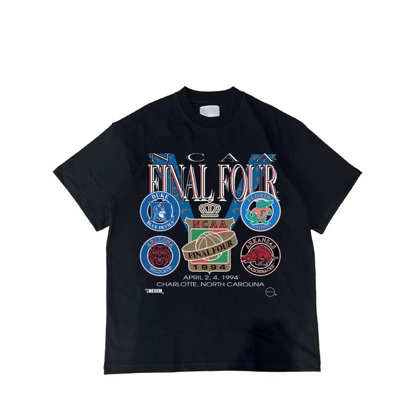 Vintage NCAA Final Four 1994 Duke Florida Gatos Arkansas Arizona T-shirt Top Menswear Fitted Medium Short Sleeve Street Style Tee Underwear Streetwear