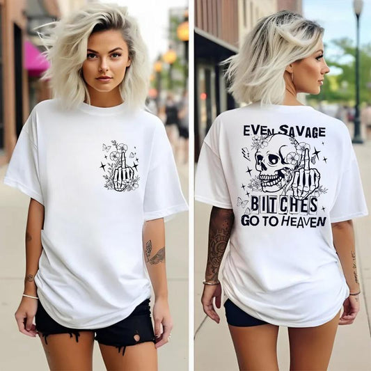 Even Savage Btches Go To Heaven Shirt, JeIIy RoII 2 Sides Tee, Country Fans Merch, Concert Outfit, Unisex Short Sleeve Tee Shirt, Casual Clothing