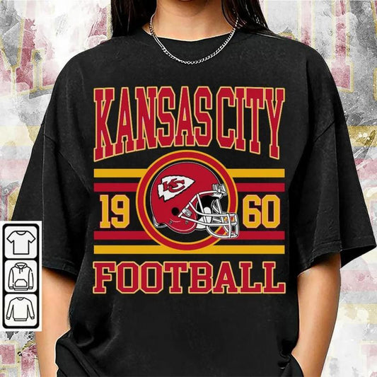 unisex Kansas City Football Fan Shirt Trendy Design, Ironic Brainrot Y2K Graphic Tee Short Sleeve Streetwear Casual Trend shirt Gift For Fans, Gift Fo