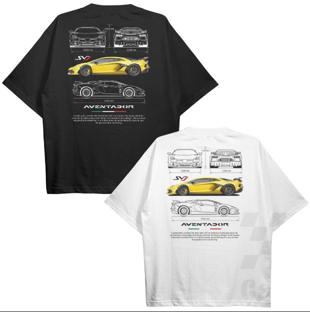 Drive in Style Car-Themed T-Shirts, Aventador SVJ T-Shirt, Aventador SVJ Technical Specs T-Shirt, Racing Shirt, Sport Car Shirt Menswear Top