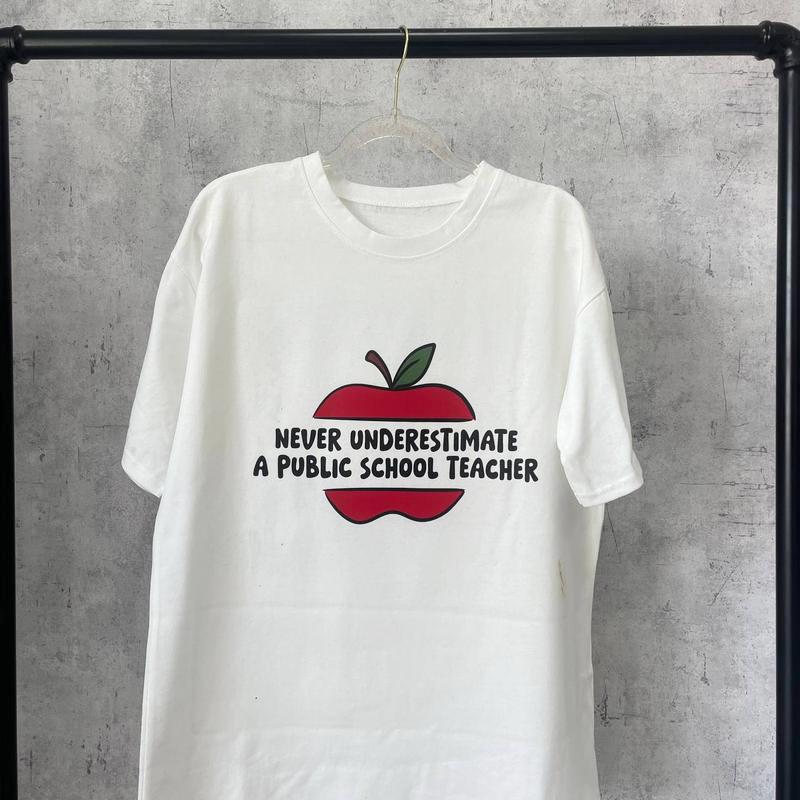 Never Underestimate A Public School Teacher T-Shirt, Harris Walz 2024 Rally Merch Shirt, Kamala Harris Shirt, DNC Quote Vote Shirt, Democrat Shirt