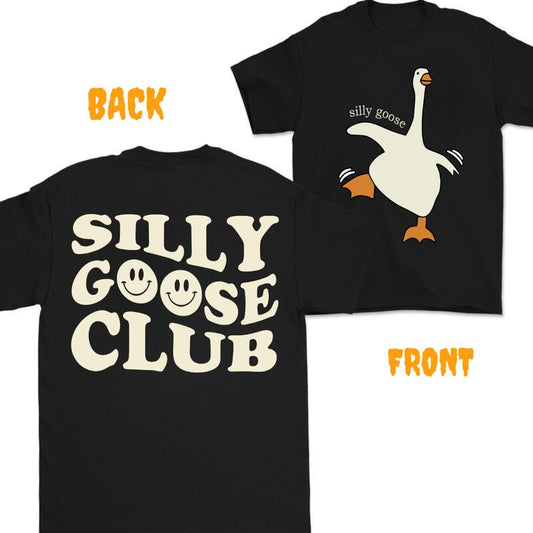Sill Goose Club Tshirt- Double Side - Vintage Tee - For Her - For Him - Duck Shirt , GIFT for Men - Gift For  Classic Cotton tshirt for women