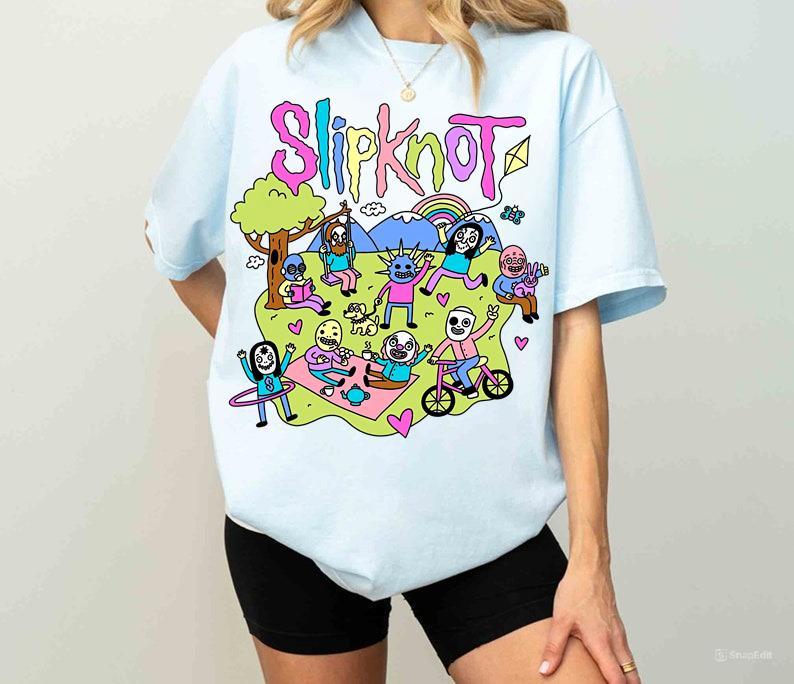 Slipknot Happy Times Playing Together T-shirt - Metal Band Shirt Cotton Graphic Tee Gift