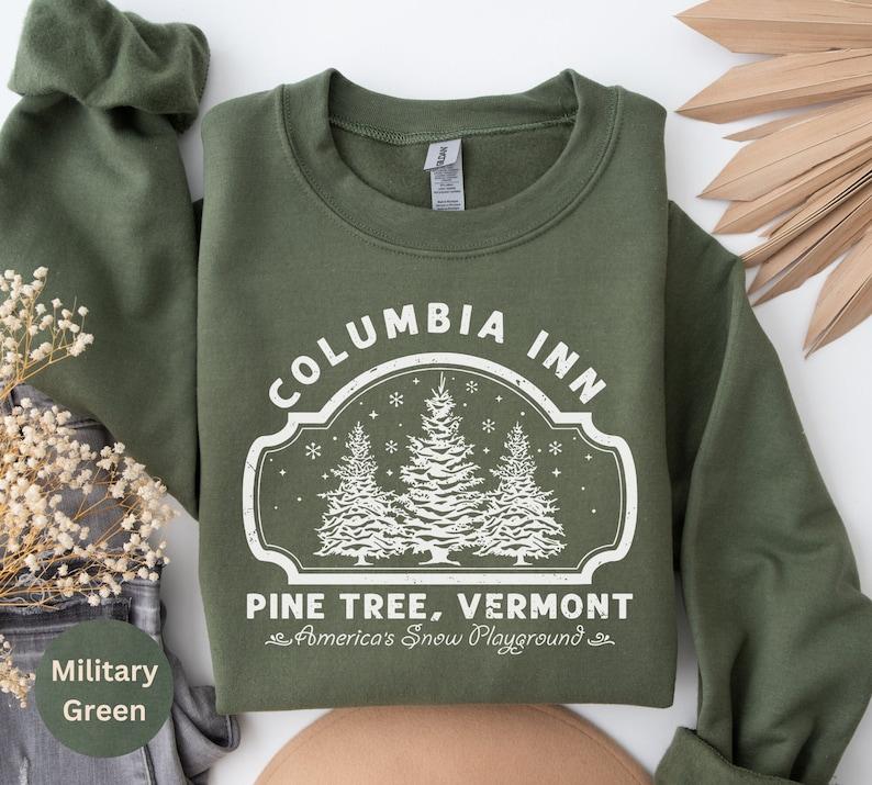 Columbia Inn Pine Tree Vermont Christmas Sweatshirt, Christmas Movie Sweatshirt, A White Christmas Sweatshirt