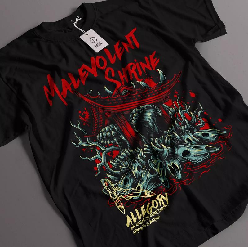 Jujutsu Kaisen T-Shirt Sukuna Domain Expansion Malevolent Shrine - Top, Menswear Underwear Tshirt