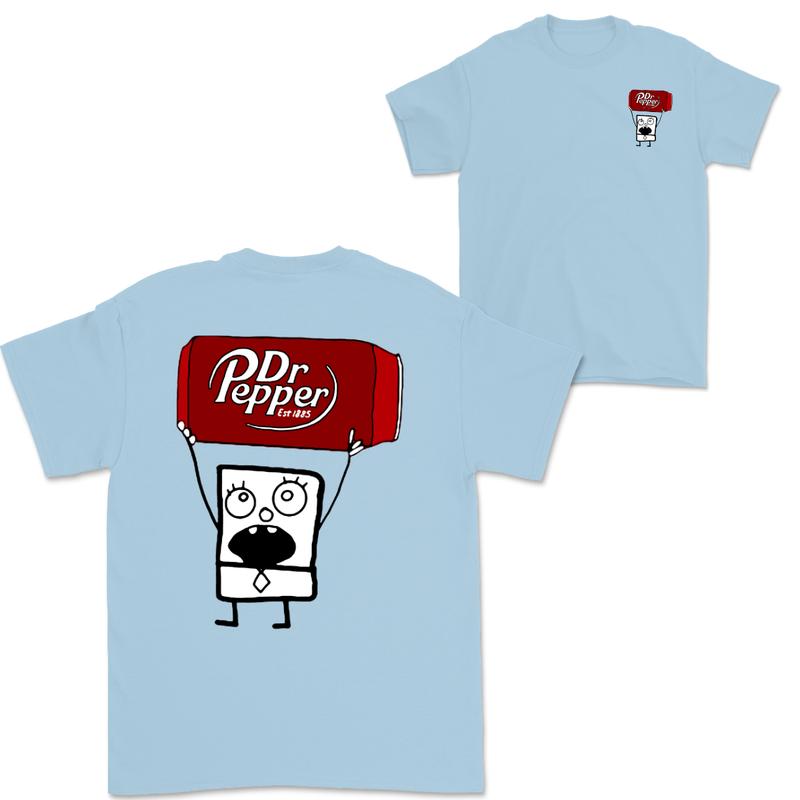 Dr Pepper Doodlebob T-shirt , Doodlebob Shirt, Dr Pepper Shirt, Double Sided Graphic Printed Unisex Classic  Cotton T-Shirts in all Sizes all Colors f