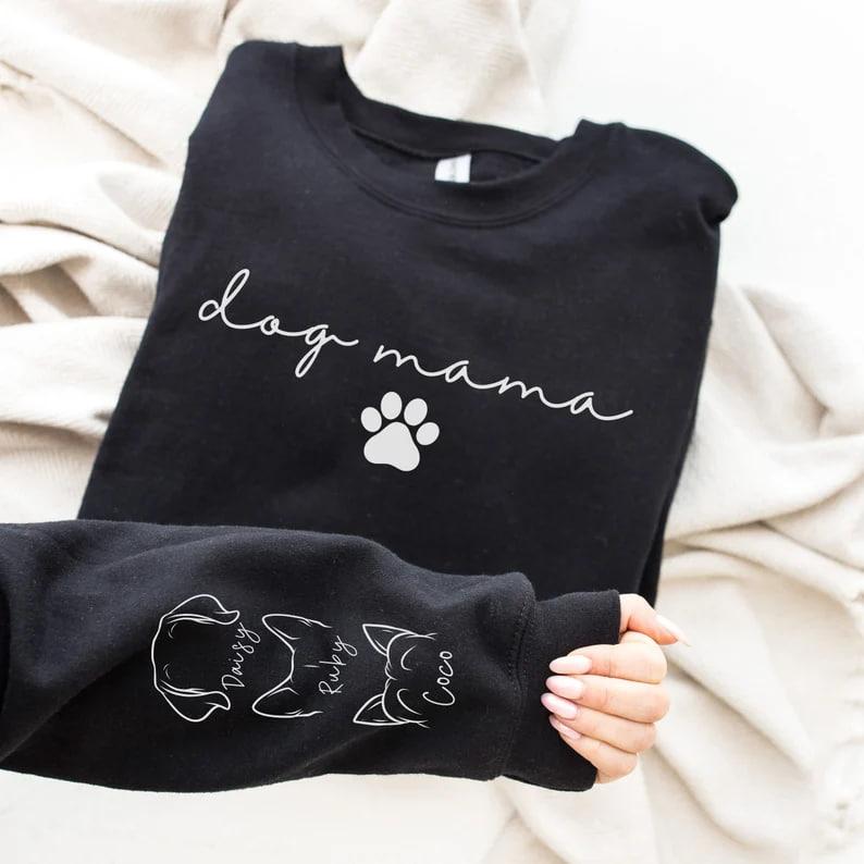 Custom Dog Mama Sweatshirt, Personalized Dog Sweatshirt with Name, Custom Dog Name Sweatshirt, Dog Dad Gift, Custom Pet Gift, Pet Name Shirt