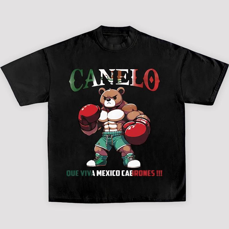 NICE CANELO BEAR QUE VIVA MEXICO CABRONES TEE, Boxing T-shirt, Boxer Tee, Sports Shirt, UFC Shirt, Gift for Him Gift For Her Streetwear