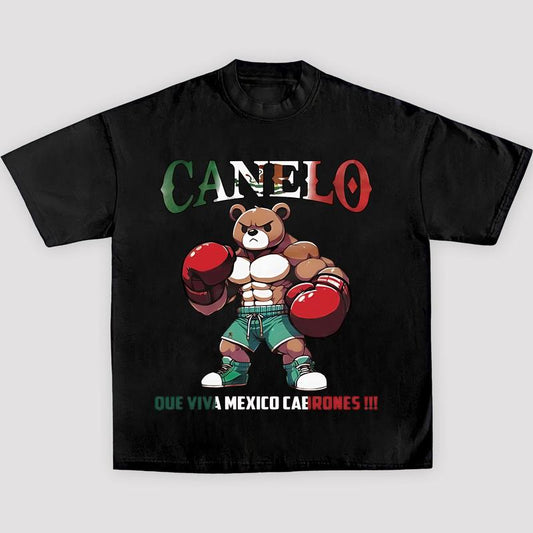 NICE CANELO BEAR QUE VIVA MEXICO CABRONES TEE, Boxing T-shirt, Boxer Tee, Sports Shirt, UFC Shirt, Gift for Him Gift For Her Streetwear