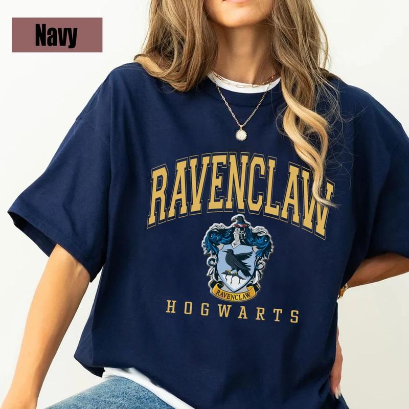 Vintage Hogwarts Shirt, Hogwarts House Shirt, Wizarding World Shirt, Magic World Shirt, Universal Studios Fan, HP Fan Gift Shirt Cotton Casual