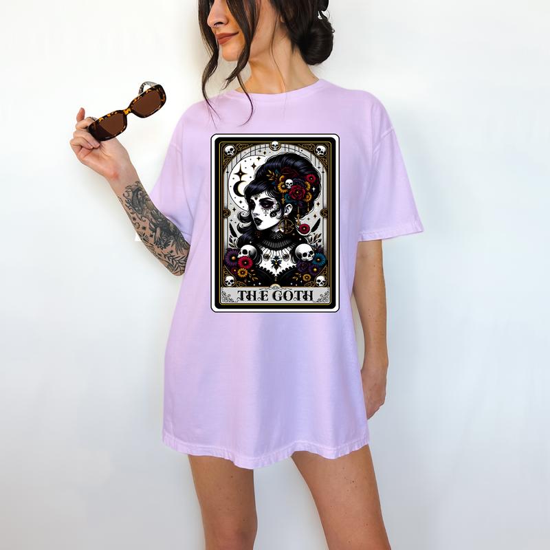 The Goth Tarot Card - T-Shirt, Gothic , Bright Graphic, Funny Apparel, Gift Idea, Relaxed Fit, Casual Apparel, Cute Top, Great with Jeans, All Seasons