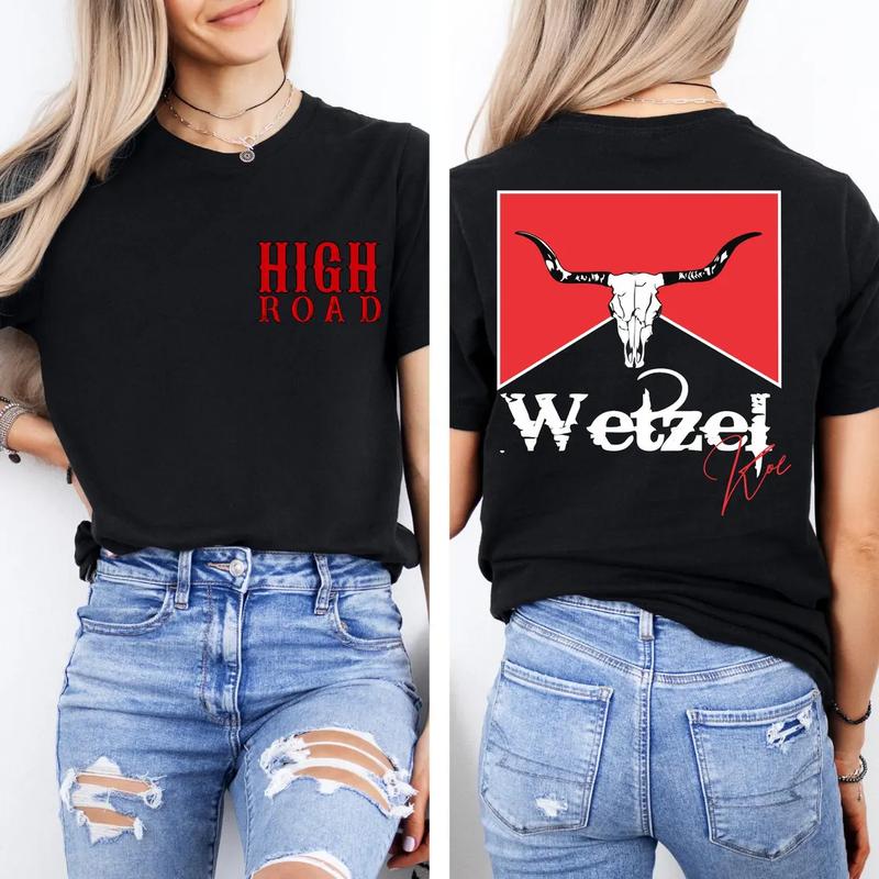 High Road KW Both Sides Tee, Concert Outfit, Bull Head K0e WetzeI Tee, Unisex Short Sleeve Tee Shirt, Casual Clothing