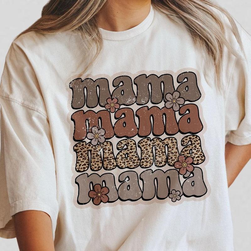 Mama Retro Flower Shirt, Comfort Color Mama Shirt, Leopard Mama Shirt, Mom Shirt, Mother's Day Shirt, Retro Mama Shirt, Mama Tees, Women Top, Mama T-S