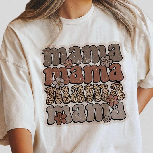 Mama Retro Flower Shirt, Comfort Color Mama Shirt, Leopard Mama Shirt, Mom Shirt, Mother's Day Shirt, Retro Mama Shirt, Mama Tees, Women Top, Mama T-S