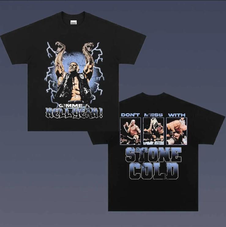 Stone Cold Doube Sided Vintage Tee, Stone Cold T-Shirt, WWE Shirt, Vintage Graphic Tees, Unisex Wrestler Shirt Top Menswear Womenswear Streetwear