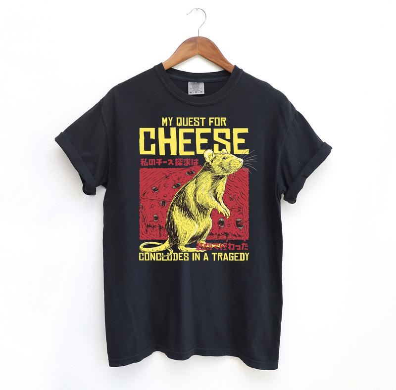 My Quest For Cheese T Shirt, Funny Mouse Comfort Colors T-Shirt