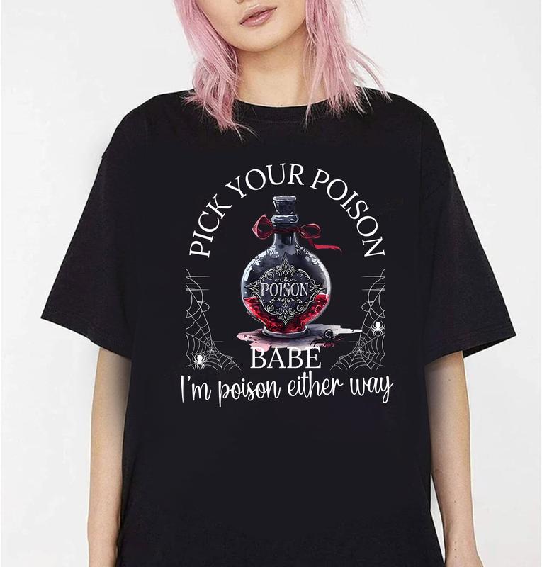 Vintage Pick Your Poison Babe Shirts, Halloween Sweatshirt Gift for Fans