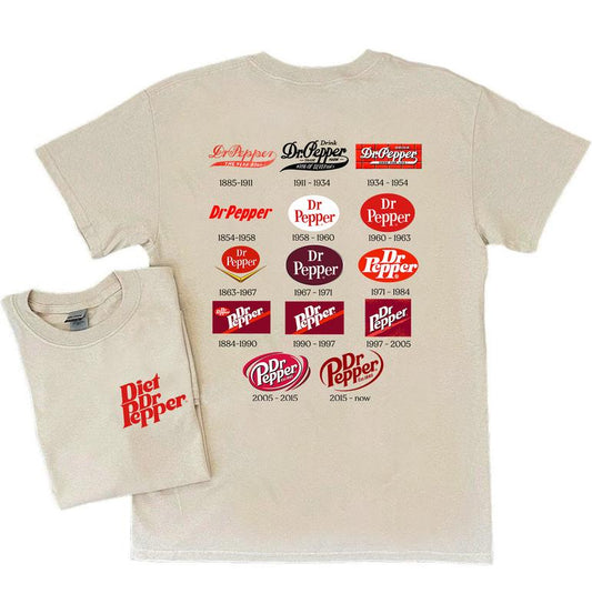 Diet Drpepper History T-shirt - 2 Side - Non-gender Specific - All-weather Gear - Styles For Every Occasion - Wide Color Selection - Multiple Sizes Av