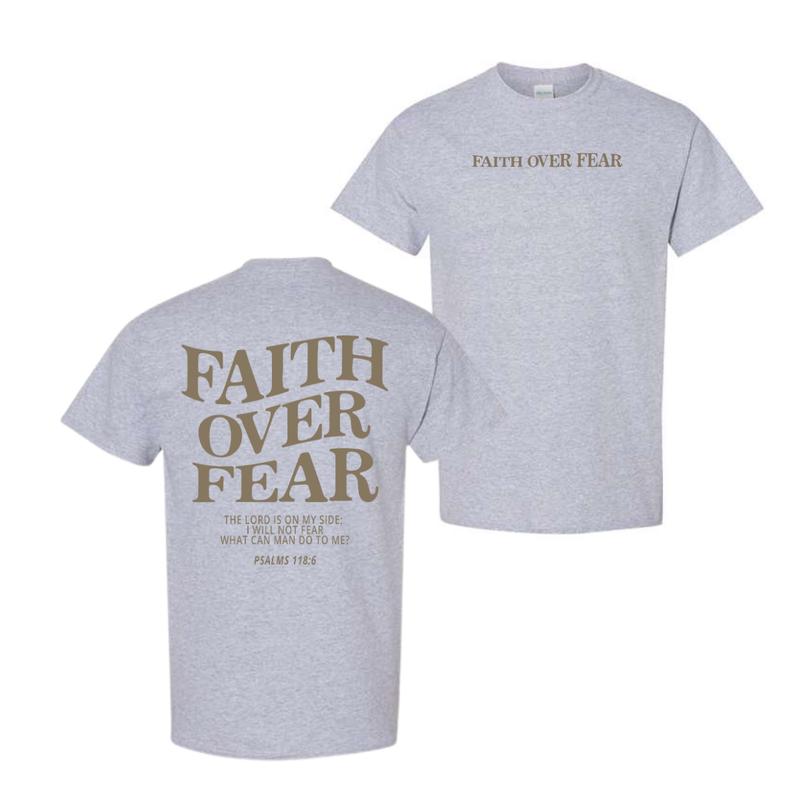 Faith over fear christian T-shirt, Christian Jesus trendy Verse and T-shirt Menswear only jesus