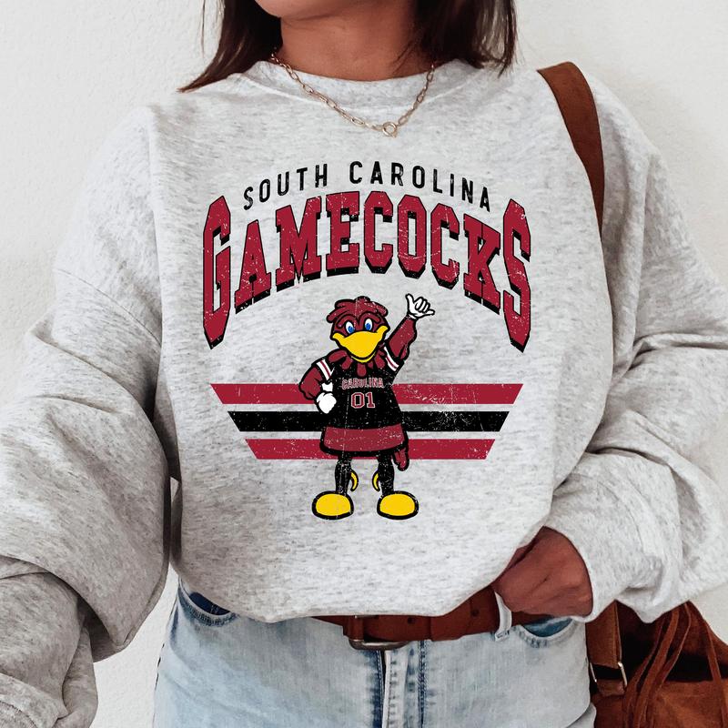 14. South Carolina Gamecocks NCAA Vintage Sweatshirt, Classic Crewneck Unisex Fan Gifts, Sports Team Apparel