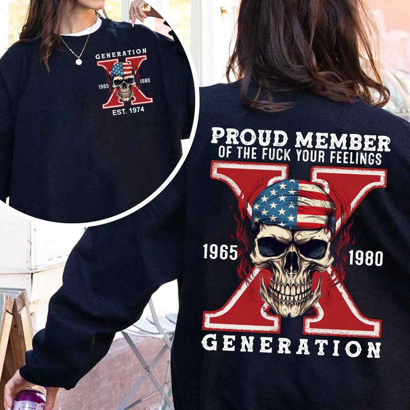 Gen X Skull Casual Shirt Raised On Hose Water & Neglect, Vintage Inspired T-Shirt for GenX Style