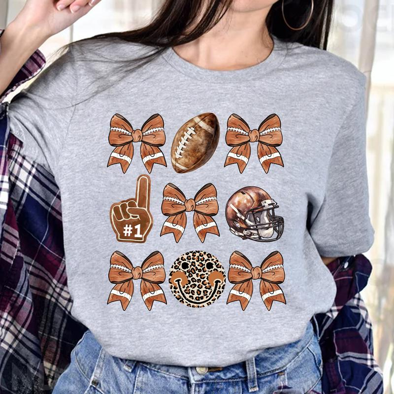 Coquette Football Mom Shirt, Game Day Shirt, Football Bow Shirt, Touch Down Season, Sport Graphic Tee, Football Mama, Sport Mom