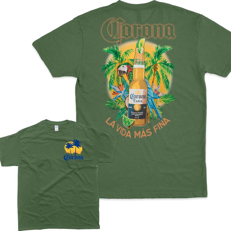 Corona Extra La Vida Mas Fina Bottle T-shirt, Fashion For All Tastes, Gildan Unisex Tee Casual Menswear